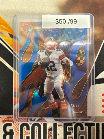 2025 Topps Finest NFL Shedeur Sanders Rookie Torchers Blue Refractor /99