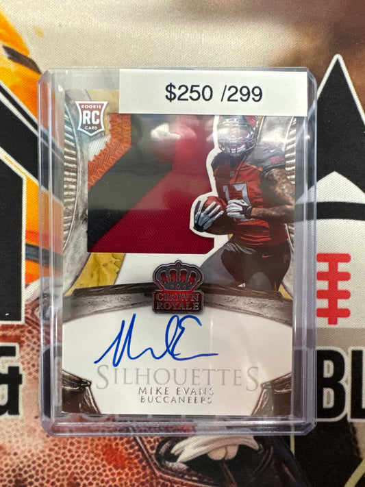 2014 Panini Crown Royale Mike Evans Rookie Patch Autograph Silhouettes /299
