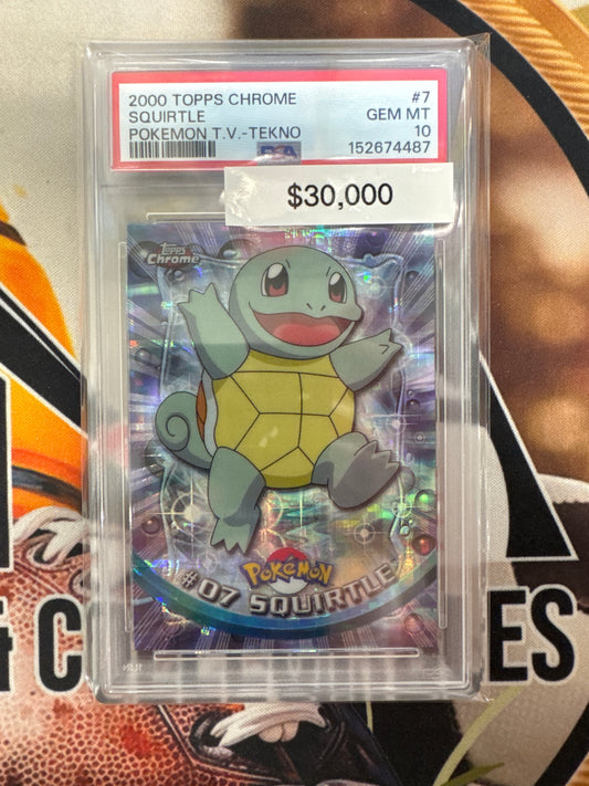 2000 Topps Chrome Pokemon Squirtle Pokemon TV Tekno PSA 10