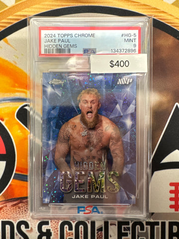 2024 Topps Chrome Boxing Jake Paul Hidden Gems MVP PSA 9