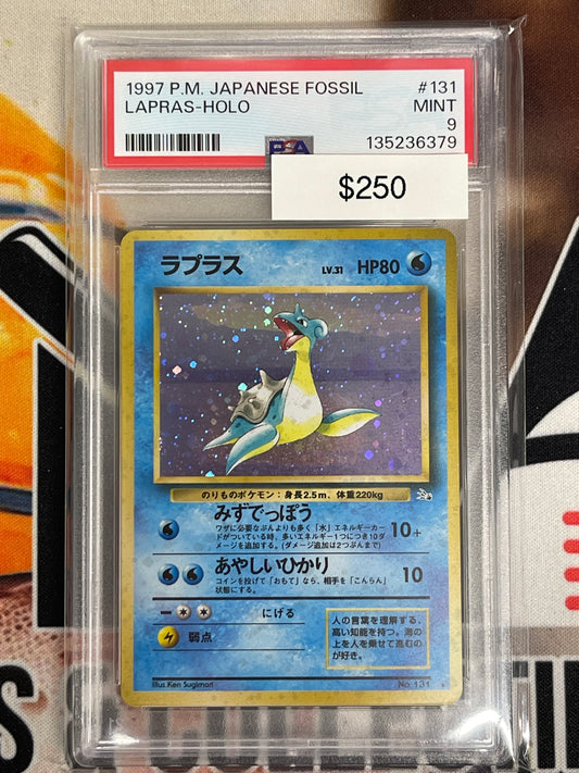 1997 Pokemon Japanese Fossil Lapras Holo No. 131 PSA 9