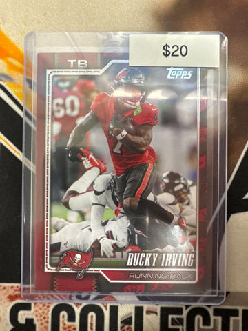 2026 Topps Flagship NFL Bucky Irving Team Logo Refractor