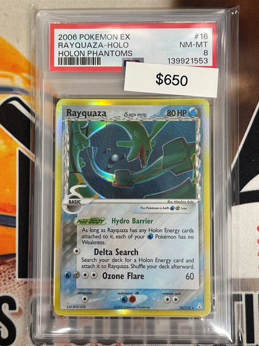 Pokémon Rayquaza Holo Holon Phantoms 16/110 PSA 8