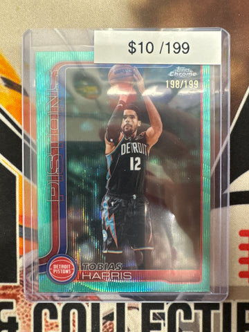 2026 Topps Chrome NBA Update Tobias Harris Aqua Wave Refractor /199