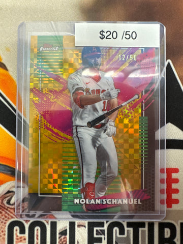 2026 Topps Finest MLB Nolan Schanuel Rare Gold Geometric Refractor /50