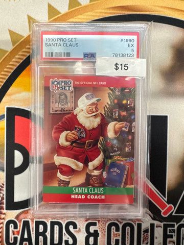1990 NFL Pro Set Santa Clause PSA 5