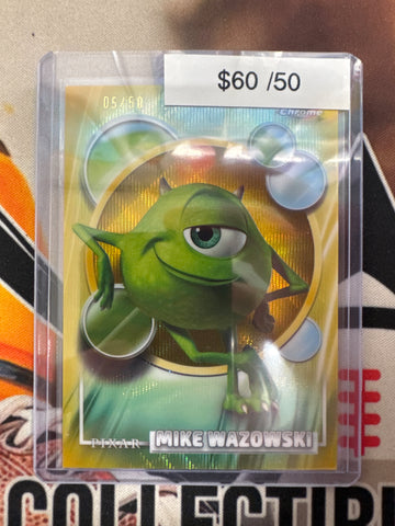 2026 Topps Disney Chrome Mike Wazowski Gold Wave Refractor /50