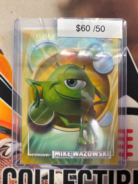 2026 Topps Disney Chrome Mike Wazowski Gold Wave Refractor /50