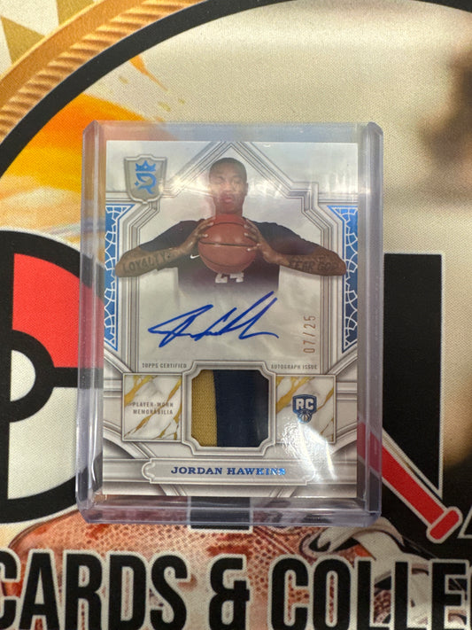 2023-24 Topps Royalty Basketball Jordan Hawkins Rookie Relic Signatures Blue /25