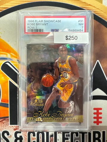 1996 Flair Showcase NBA Kobe Bryant Rookie Row 1 PSA 7