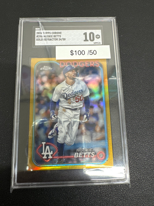 2024 Topps Chrome Mookie Betts gold /50 SGC 10