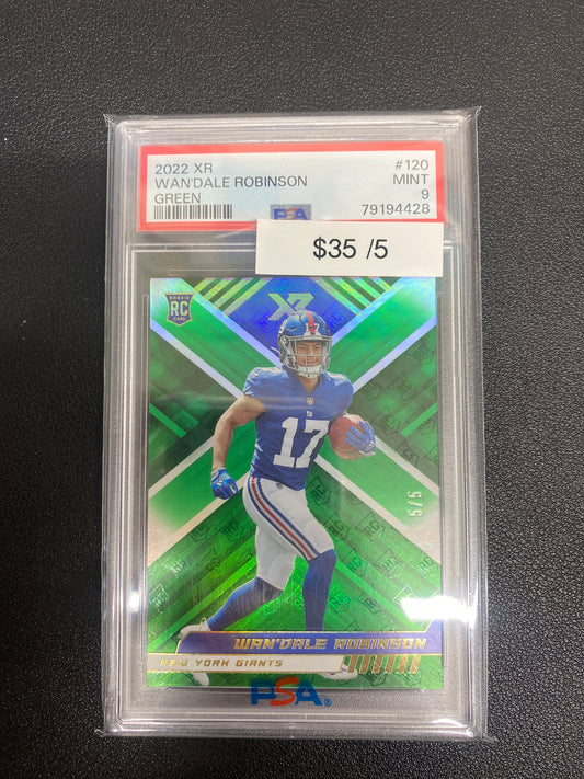 2022 Panini XR Wan’Dale Robinson Green /5 PSA 9