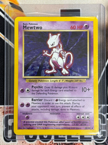 Pokémon Mewtwo Holo Base Set 10/102 LP