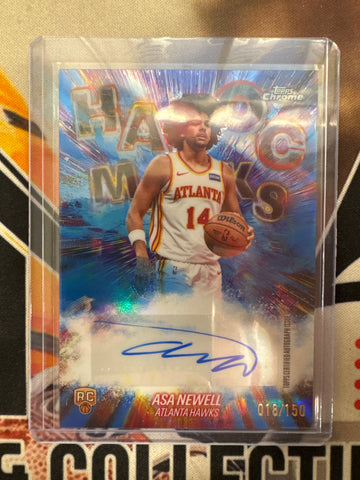2026 Topps Chrome NBA Update Asa Newell Havoc Marks Rookie Autograph Blue Refractor /150