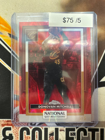 2026 Topps Chrome NBA X The National Donovan Mitchell Red Lava Refractor /5