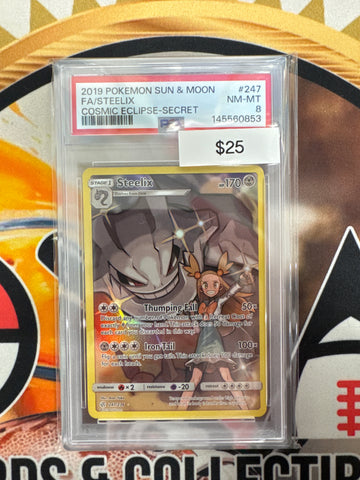 Pokemon Steelix 247/236 Cosmic Eclipse PSA 8
