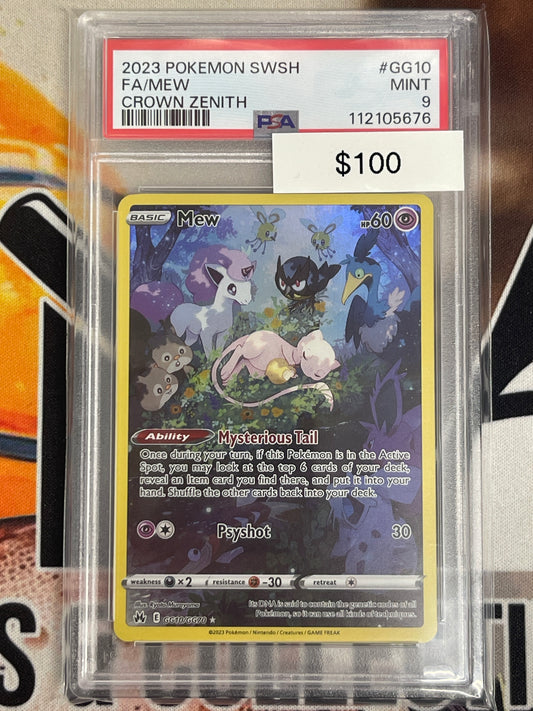 Pokémon Mew Galarian Gallery Crown Zenith GG10/GG70 PSA 9