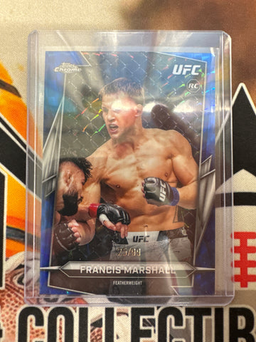 2026 Topps Chrome UFC Francis Marshall Rookie Blue Geometric Refractor /99