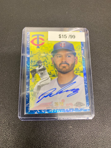 2023 MLB Topps Chrome Platinum Pablo Lopez Blue Toille Auto /99