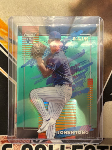 2026 Topps Finest MLB Jonah Tong Rookie Uncommon Aqua Refractor /199