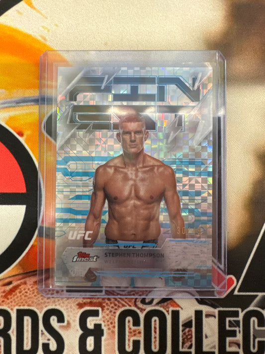 2025 Topps Finest UFC Stephen Thompson Finest Rare Blue X-Fractor /49