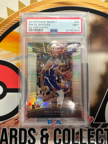2018 Panini Select NBA Mikal Bridges Rookie Silver Prizm PSA 9
