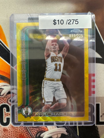 2026 Topps Chrome NBA Update Payton Pritchard Yellow Wave Refractor /275