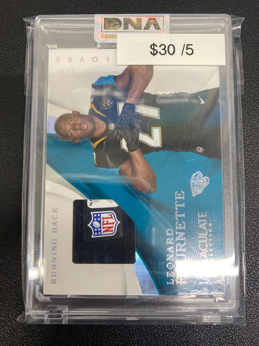 2017 Immaculate Leonard Fournette Rookie Gloves Patch /5