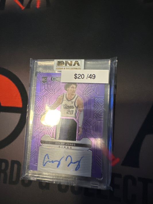 2023-24 Obsidian Colby Jones patch auto /49 purple flood