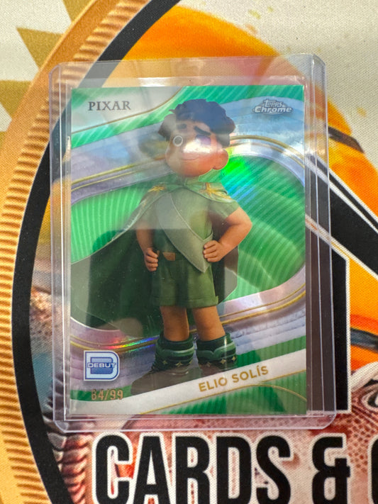 2025 Topps Chrome Disney Elio Solis Green Refractor /99 Debut