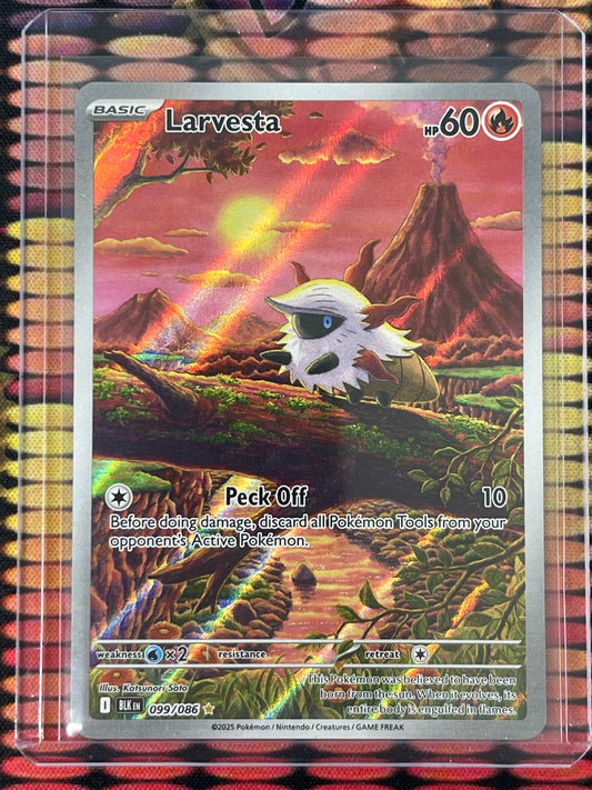 Pokémon Larvesta Illustration Rare Black Bolt 099/086