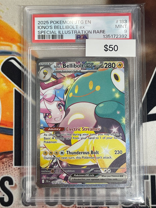 Pokémon Iono’s Bellibolt ex Special Illustration Rare Journey Together 183/159 PSA 9
