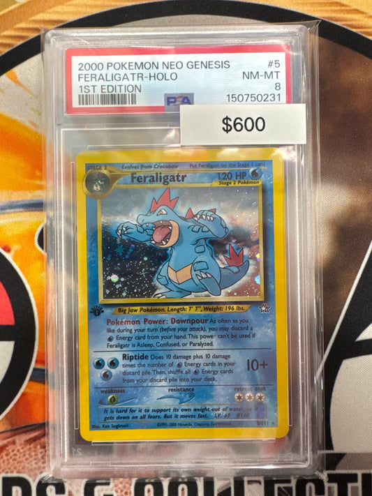 Pokémon 1st Edition Feraligatr Holo Neo Genesis 5/111 PSA 8