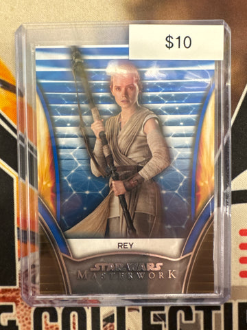 2025 Topps Star Wars Masterwork Rey Blue Refractor