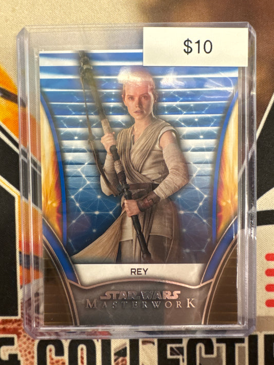 2025 Topps Star Wars Masterwork Rey Blue Refractor