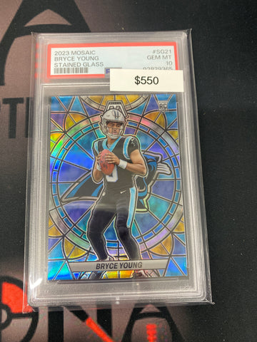 2023 NFL Mosaic Bryce Young Stained Glass Rookie PSA 10