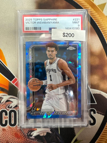 2025 Topps Chrome NBA Sapphire Victor Wembanyama PSA 9
