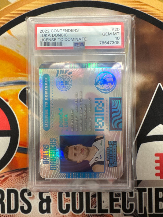 2022 Panini Contenders NBA Luka Doncic License To Dominate PSA 10