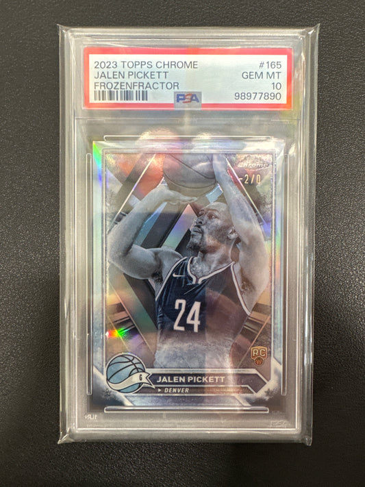 2023 Topps Chrome NBA Jalen Pickett Rookie Frozenfractor -2/0 PSA 10