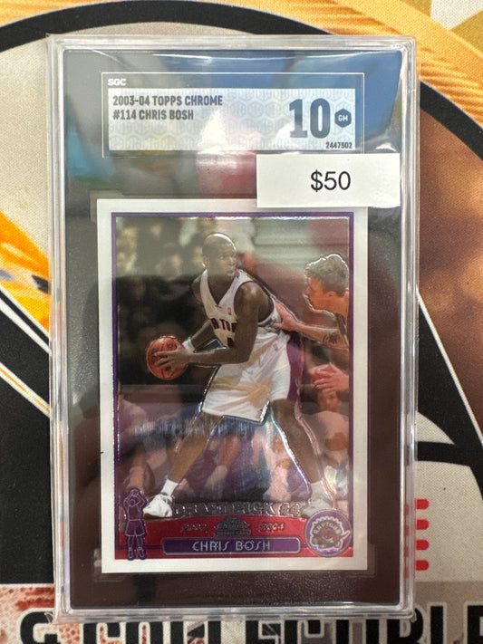 2003-04 Topps Chrome NBA Chris Bosh Draft Pick #4 SGC 10