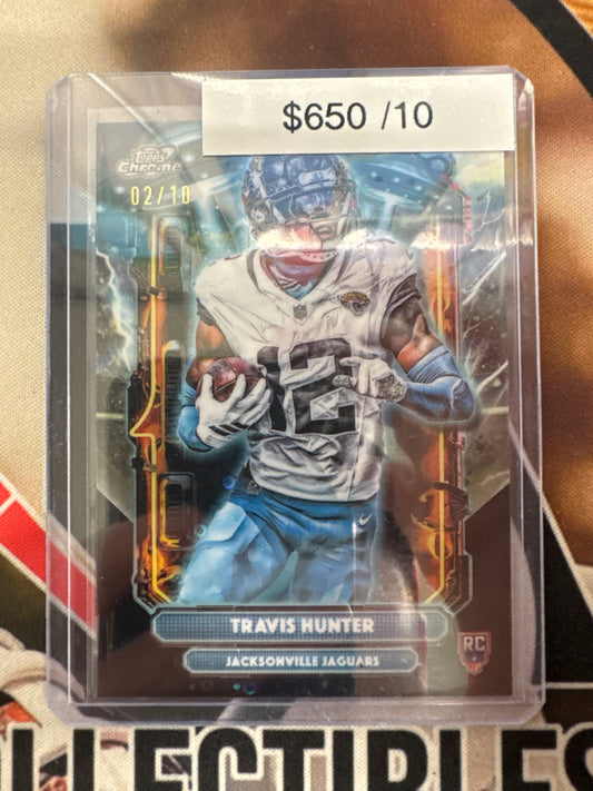 2025 Topps Chrome Cosmic NFL Travis Hunter Extraterrestrial Talent Black Cosmic Rookie /10