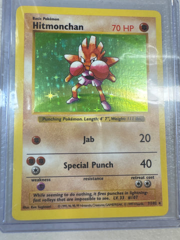 Pokémon Shadowless Hitmonchan (Base Set) 7/102 MP+