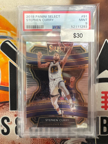 2019 Panini Select NBA Stephen Curry PSA 9