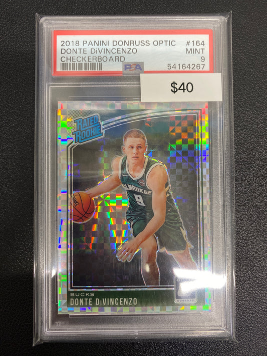 2018 Optic Donte DiVincenzo Checkerboard Rated Rookie PSA 9