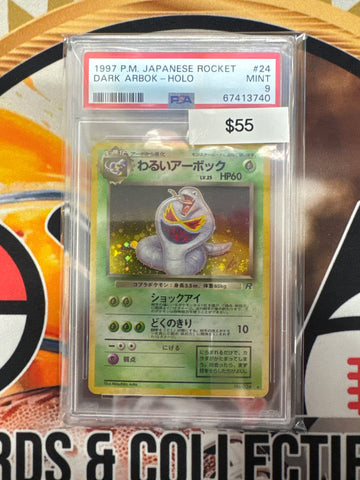 1997 Pokémon Japanese Rocket Dark Arbok Holo No. 024 PSA 9