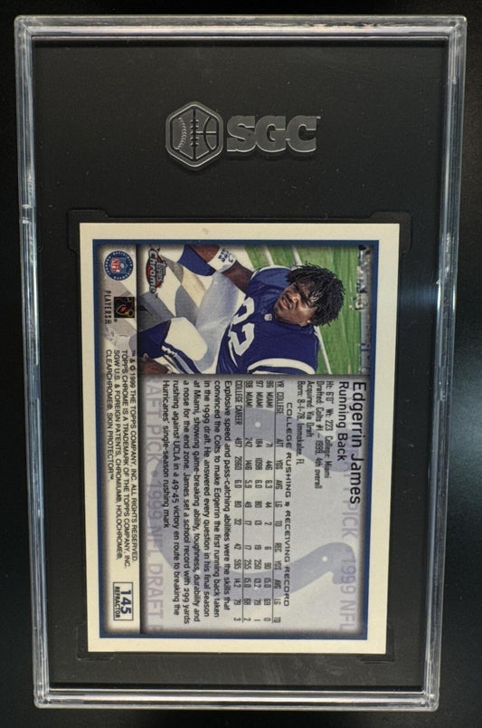 1999 Topps Chrome Edgerrin James #145 Refractor RC Colts SGC 8.5