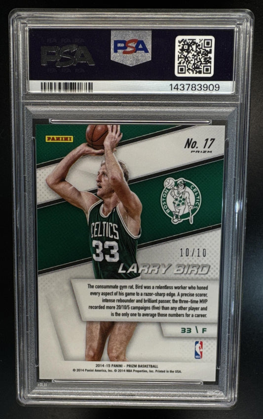 2014 Panini Prizm Larry Bird #17 Representatives Prizms Gold /10 PSA 9