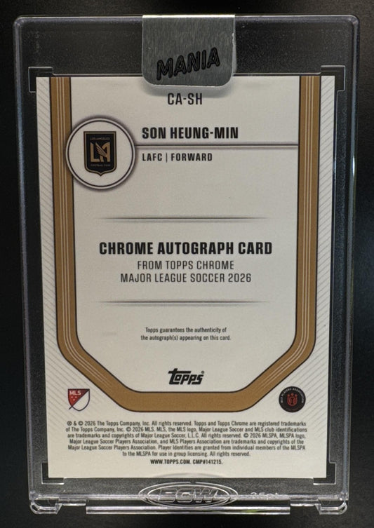2026 Topps Chrome MLS Son Heung-Min #CA-SH Auto Red/White/Blue Shimmer /50 LAFC