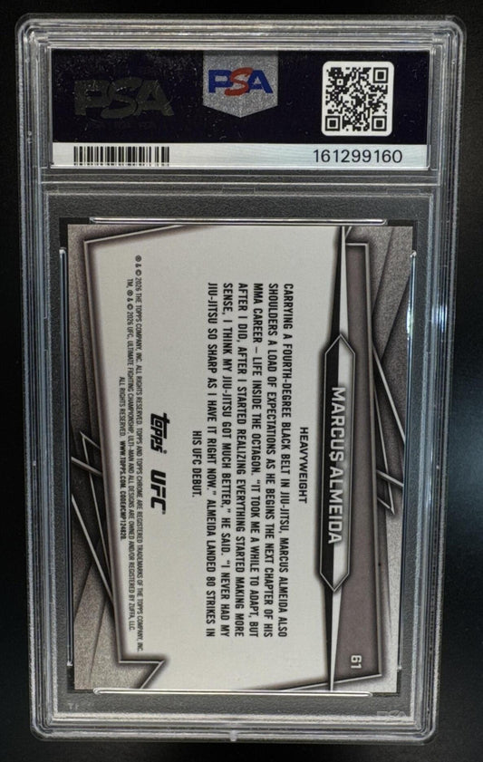 2026 Topps Chrome UFC Marcus Almeida #61 Black Mini Diamond Refractor /10 PSA 10