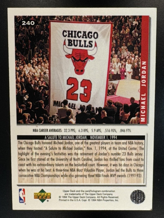 1994-95 Upper Deck Michael Jordan #240 He's Back Reprints Bulls